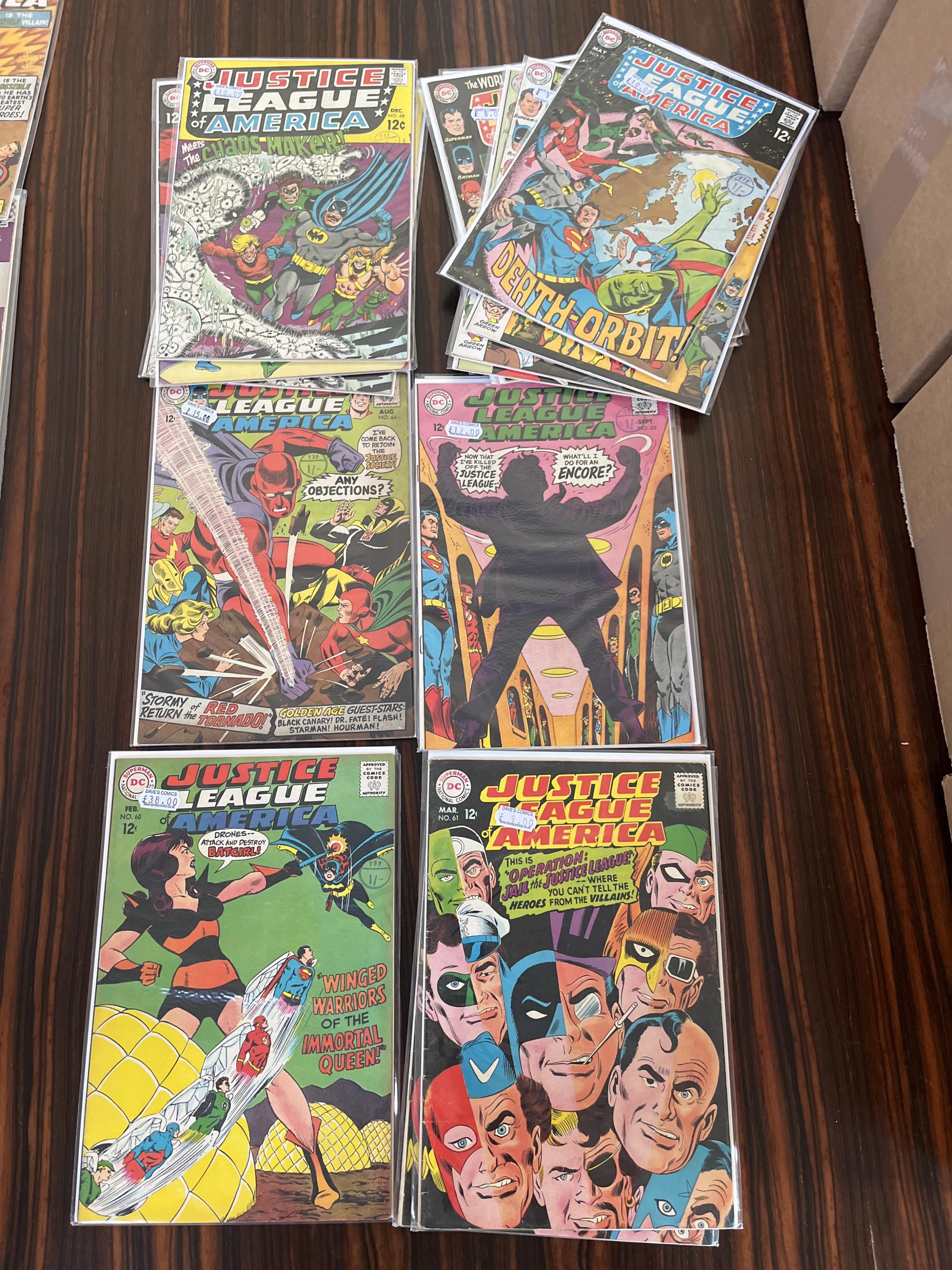 Justice League of America, DC comics, Vol. 1, 38 issues between #17–109 (includes major key issue: 64), comprising , #17, #20, #30, #31 [minor key], #32 [minor key], #34, #37 [minor key], #40, #41 [minor, key] x2, #42 [m